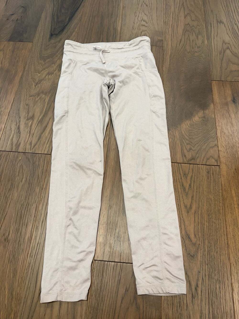 Old Navy Pocket Leggings Size L 10-12 Light Taupe Drawstring